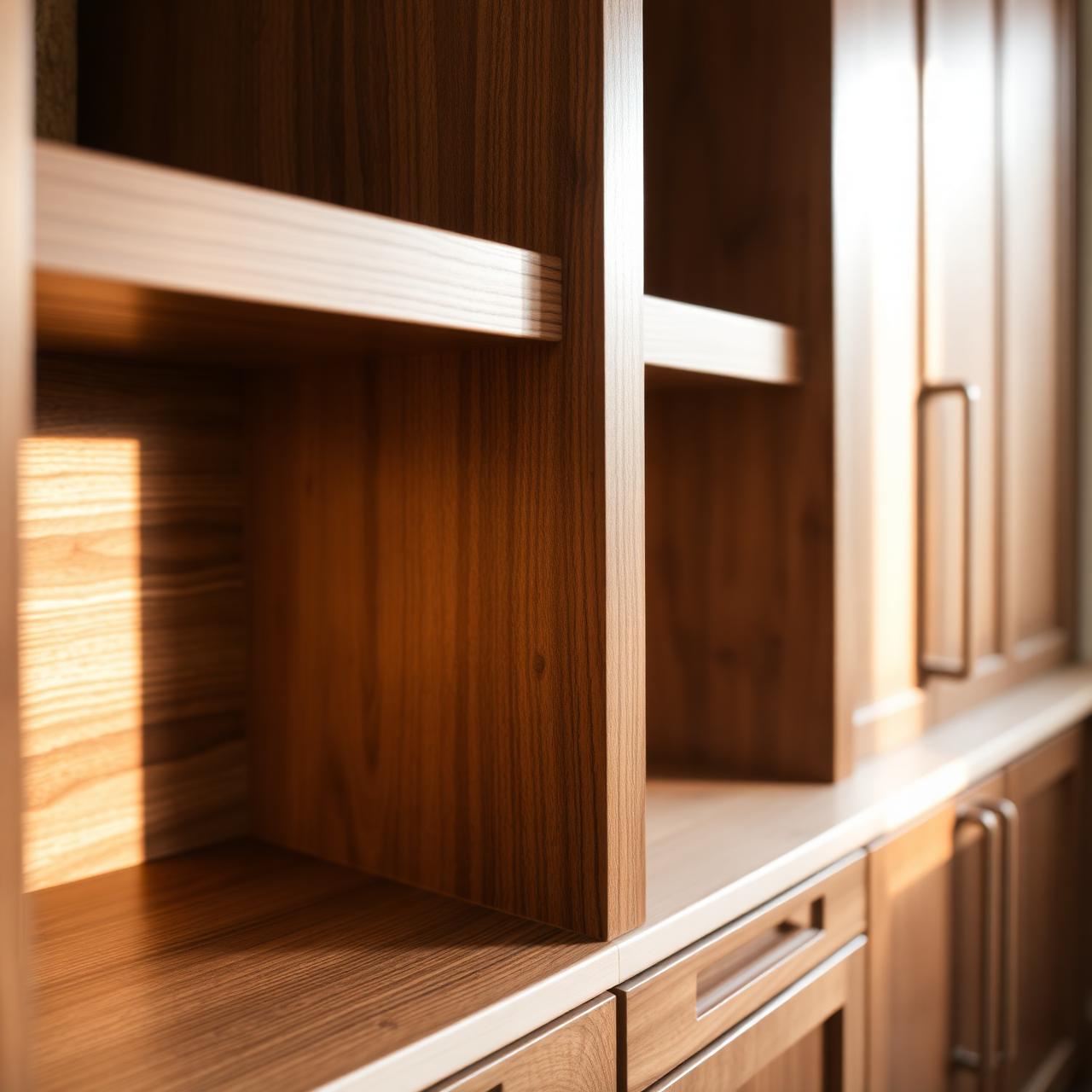 Custom cabinetry display in the showroom